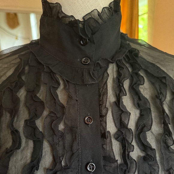 Blumarine silk georgette ruffle top - Picture 2 of 6